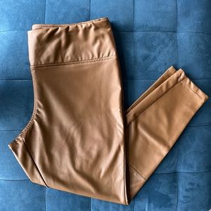 Lightly-Lined Faux Leather Leggings